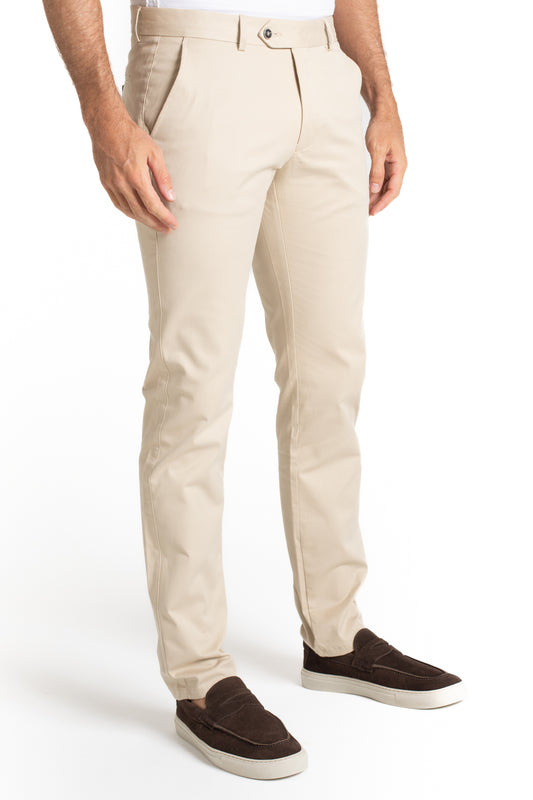 Calça Sarja Bolso Faca - Bege