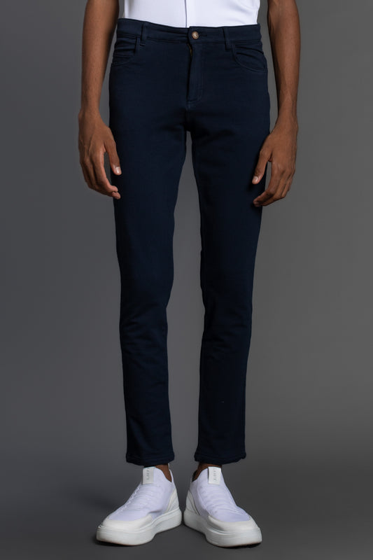 Calça Chino Moletom - Marinho