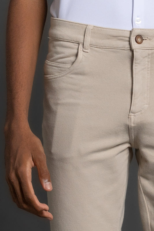 Calça Chino Moletom - Bege