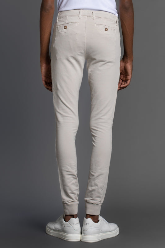 Calça Moletom Com Nervura - Bege