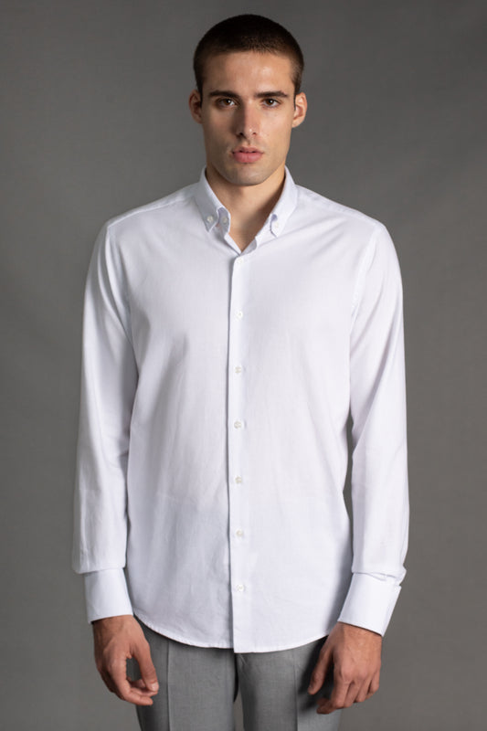 Camisa Manga Longa Slim Lisa Button Down - Branco