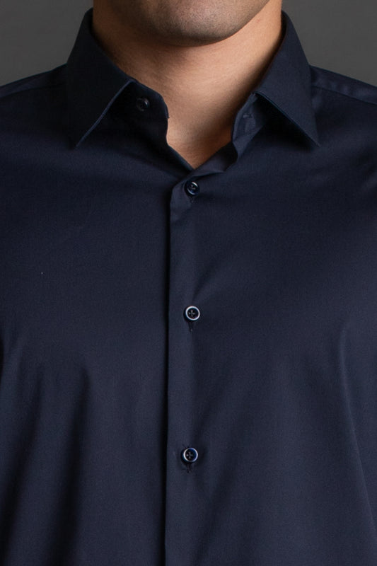 Camisa Manga Longa Algodão - Marinho Noite