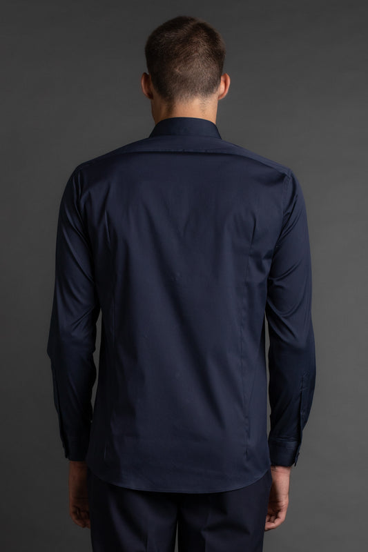 Camisa Manga Longa Algodão - Marinho Noite