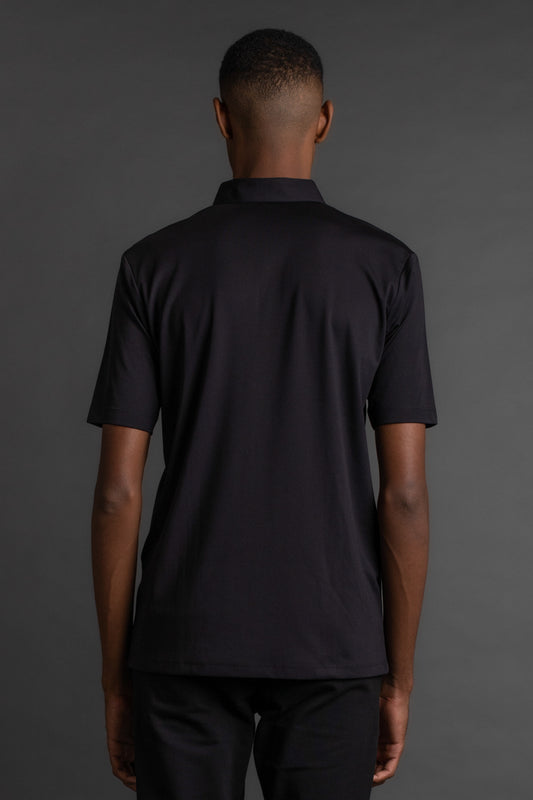 Camisa Manga Curta Malha - Preto