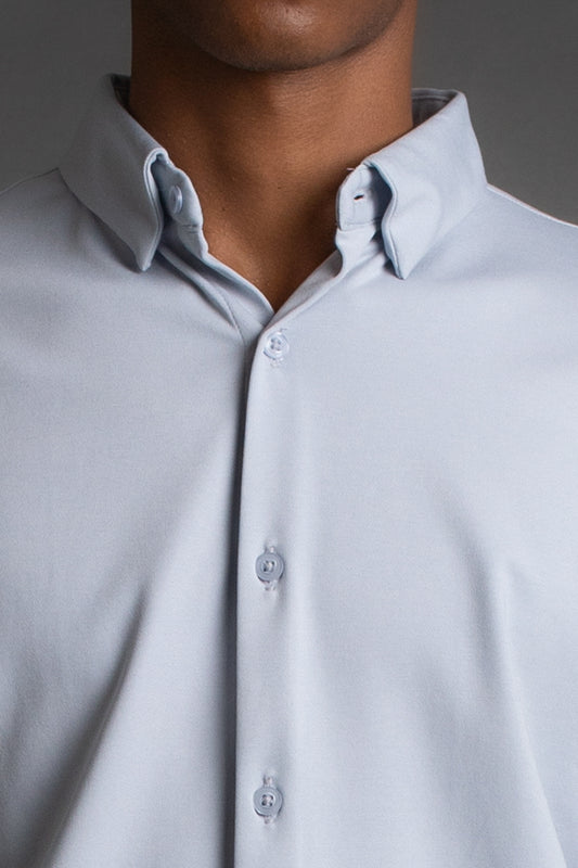 Camisa Manga Curta Malha - Azul Claro