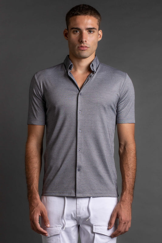 Camisa Manga Curta Malha - Marinho Noite