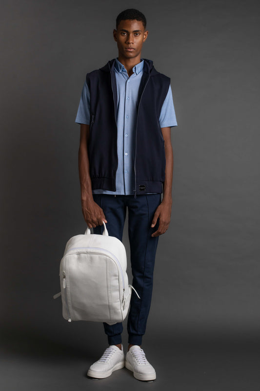 Camisa Manga Curta Malha - Azul Claro