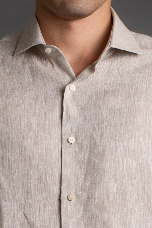Camisa Manga Longa Linho - Khaki