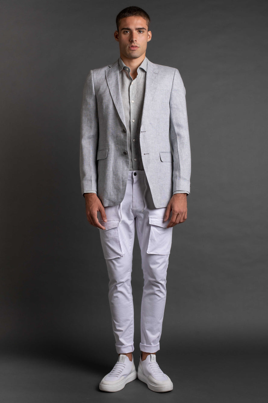 Camisa Manga Longa Linho - Prata