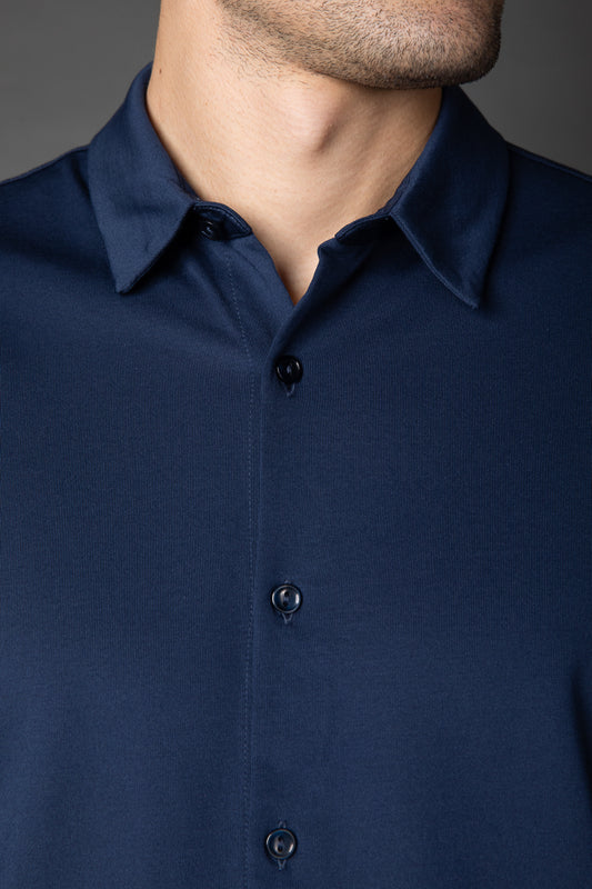 Camisa Manga Curta Malha Jersey Pima - Marinho