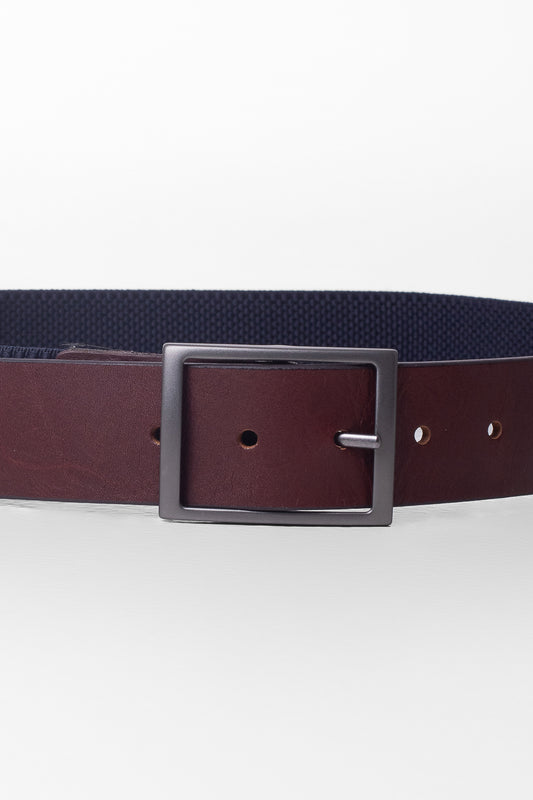 Cinto Esporte De Elástico Ponteira Couro - Marinho Noite