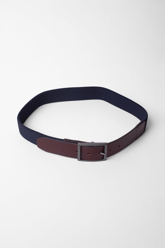 Cinto Esporte De Elástico Ponteira Couro - Marinho Noite