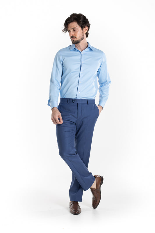 Camisa Social Maquinetada Ruth - Azul.