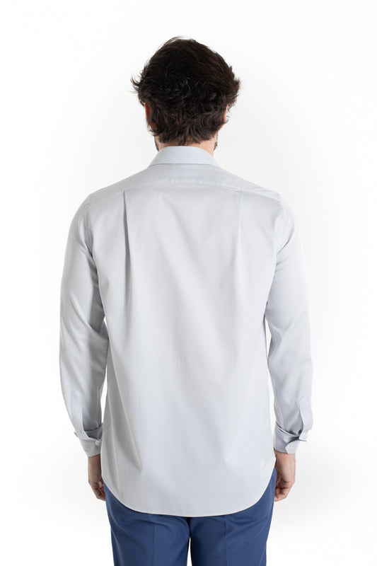 Camisa Social Maquinetada Ruth - Cinza Claro