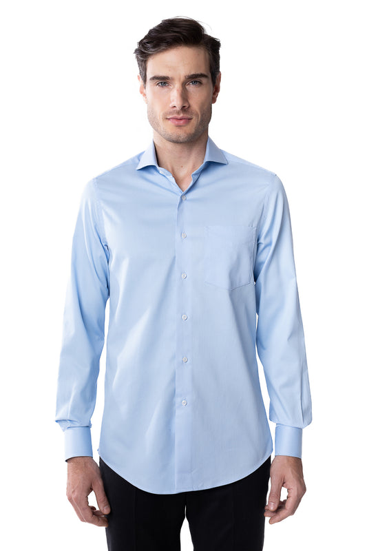 Camisa Social Maquinetada Ruth - Azul.