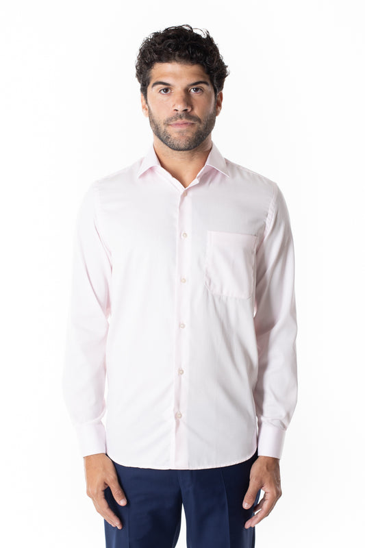 Camisa Social Maquinetada Ruth - Rosa Claro