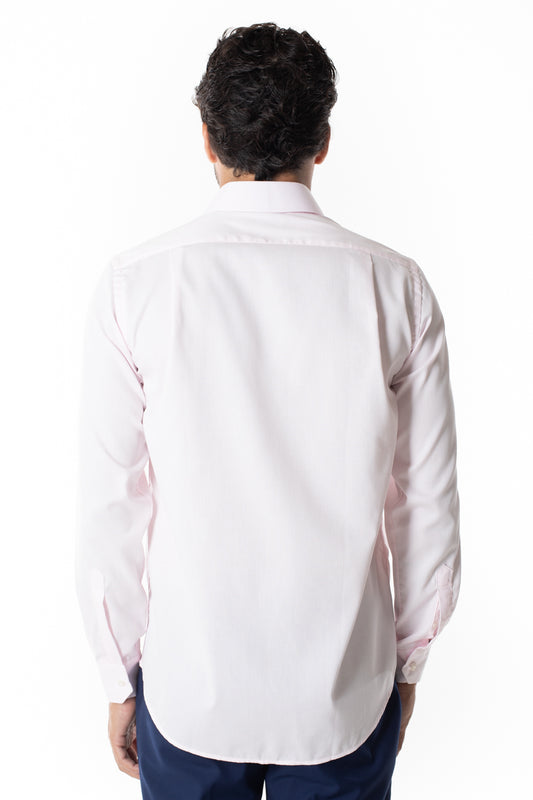 Camisa Social Maquinetada Ruth - Rosa Claro
