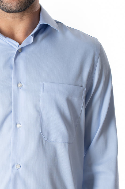 Camisa Social Maquinetada Ruth - Azul Claro