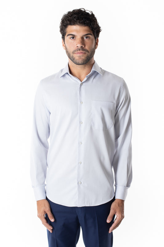 Camisa Social Maquinetada Ruth - Prata