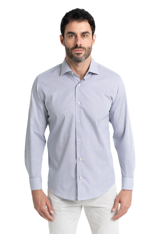 Camisa Social Colarinho Italiano Premium - Marinho