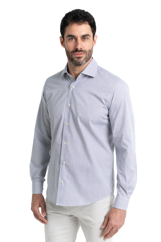 Camisa Social Colarinho Italiano Premium - Marinho