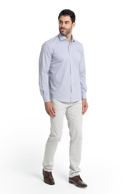 Camisa Social Colarinho Italiano Premium - Marinho