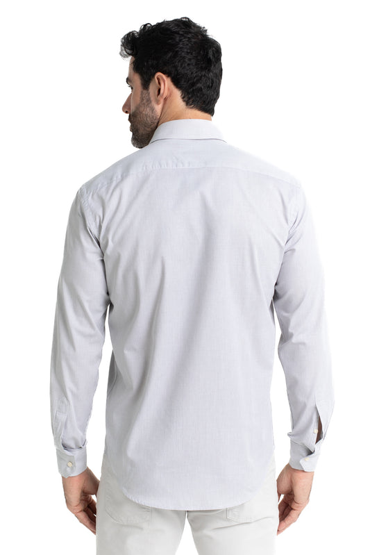 Camisa Social Colarinho Italiano Premium - Cinza