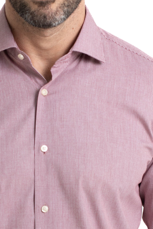Camisa Social Colarinho Italiano Premium - Vinho