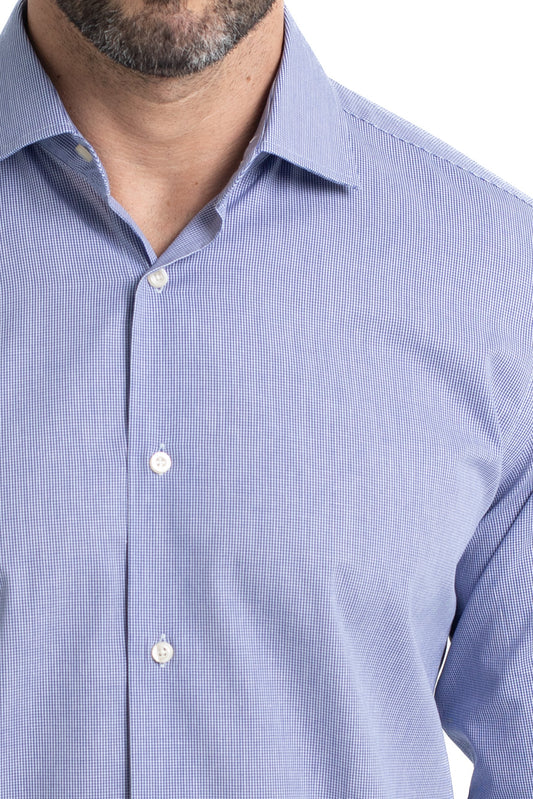 Camisa Social Colarinho Italiano Premium - Azul Escuro