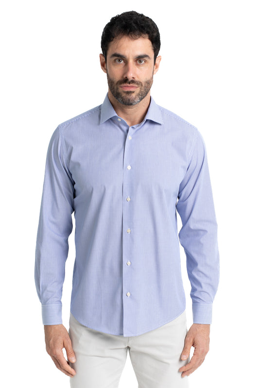 Camisa Social Colarinho Italiano Premium - Azul