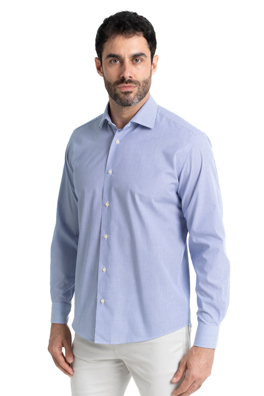 Camisa Social Colarinho Italiano Premium - Azul