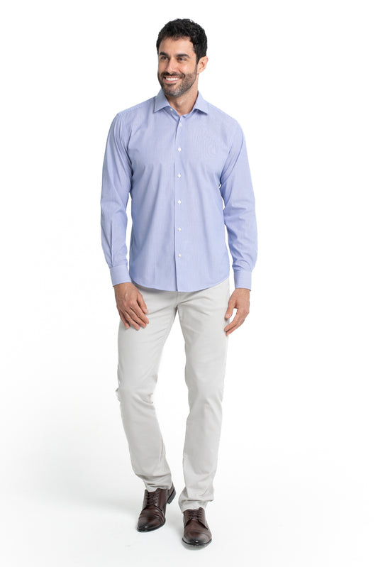 Camisa Social Colarinho Italiano Premium - Azul