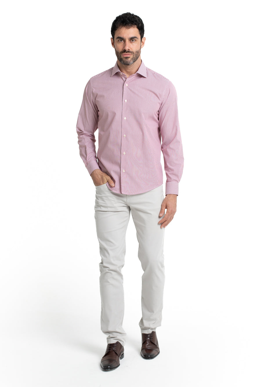 Camisa Social Colarinho Italiano Premium - Vermelho