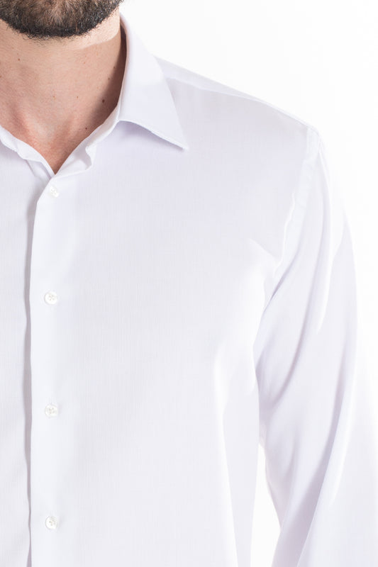 Camisa Social Slim Maquinetada Ruth - Branco