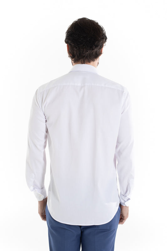 Camisa Social Slim Maquinetada Ruth - Branco