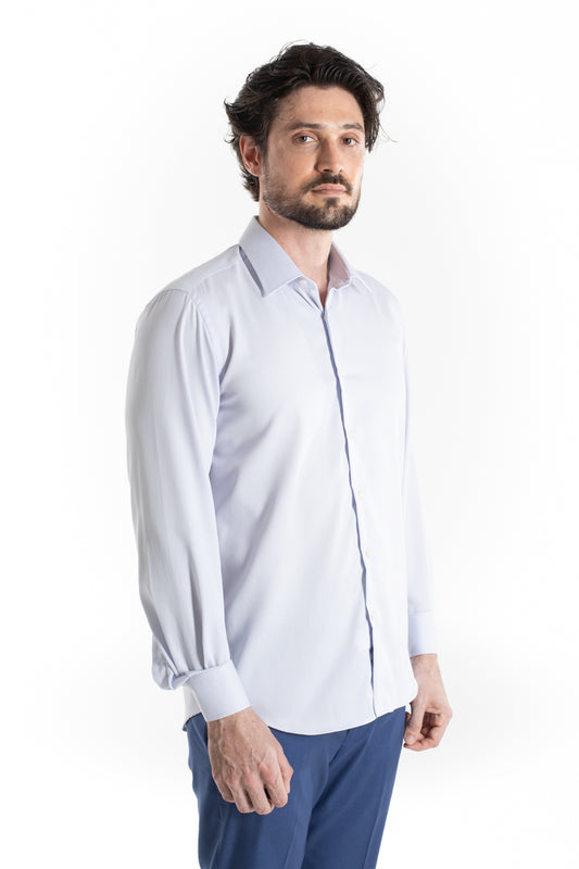 Camisa Social Slim Maquinetada Ruth - Prata