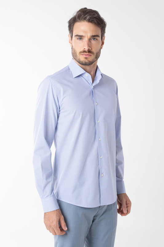 Camisa Social Slim Xadrezinha Premium - Azul