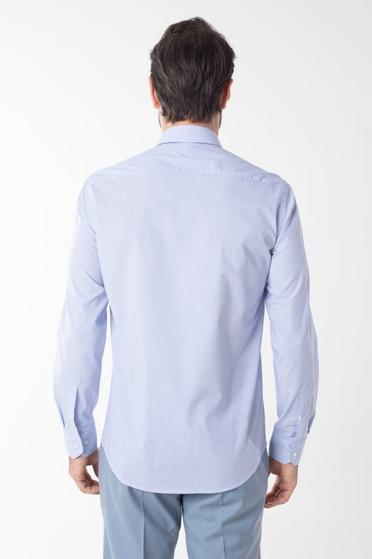 Camisa Social Slim Xadrezinha Premium - Azul