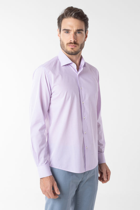 Camisa Social Slim Xadrezinha Premium - Lilás