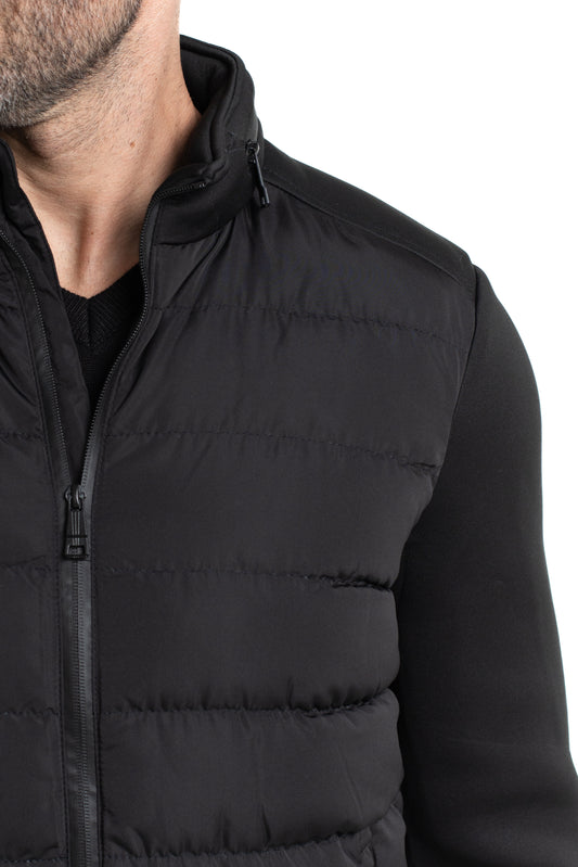 Jaqueta Nylon Manga Neoprene - Preto