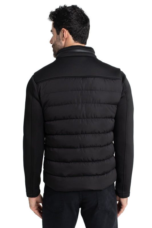 Jaqueta Nylon Manga Neoprene - Preto