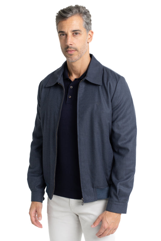 Jaqueta Bomber Com Punho Botao - Indigo