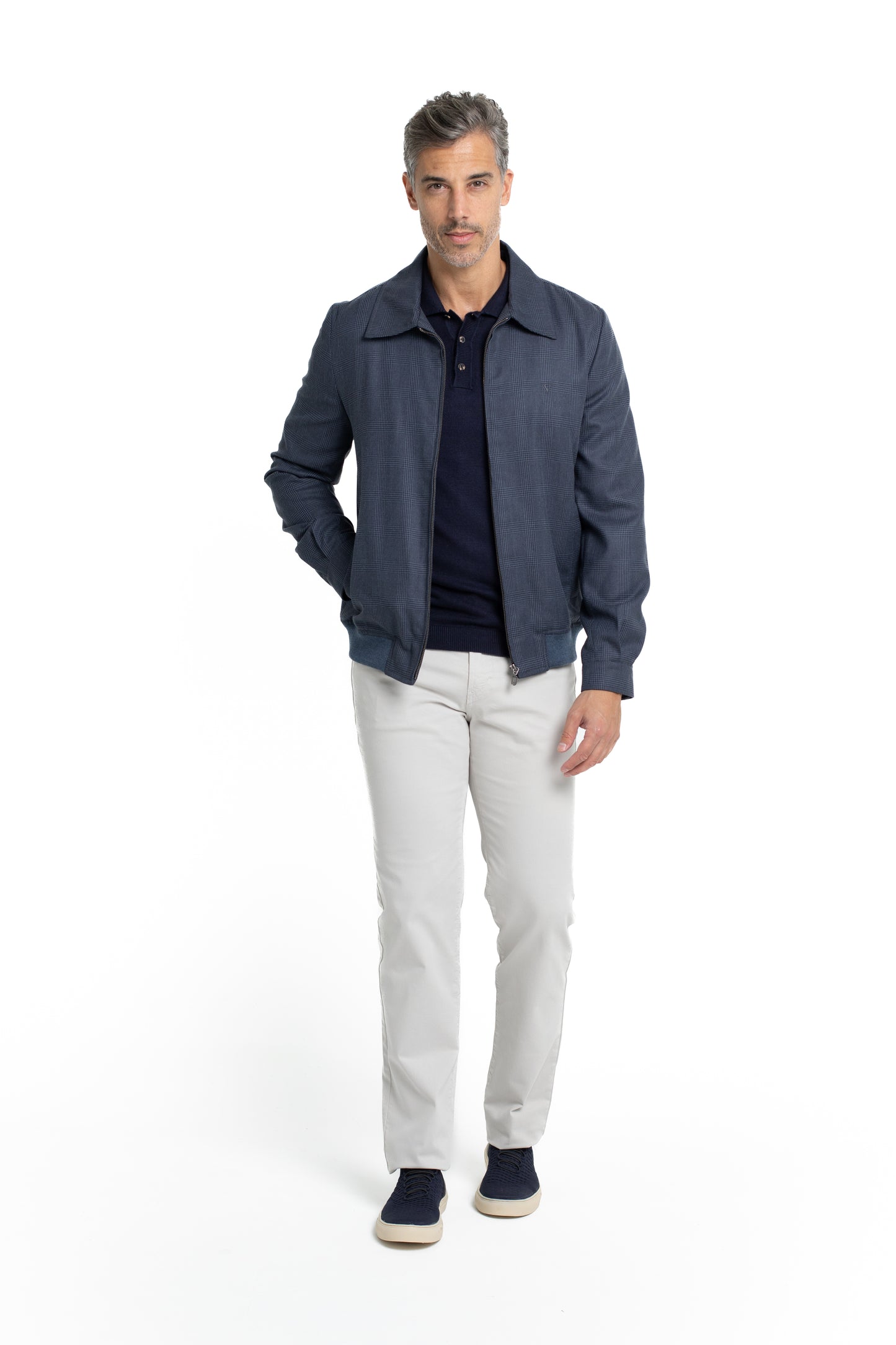 Jaqueta Bomber Com Punho Botao - Indigo
