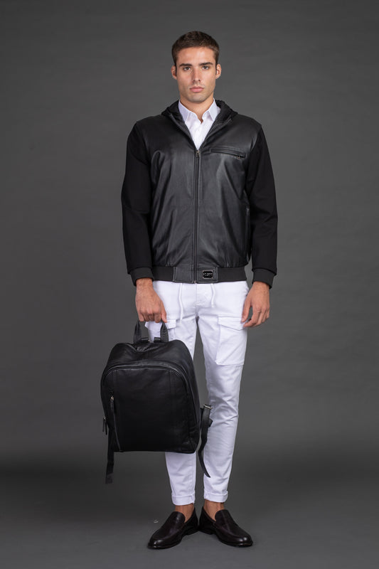 Jaqueta Bomber Couro - Preto
