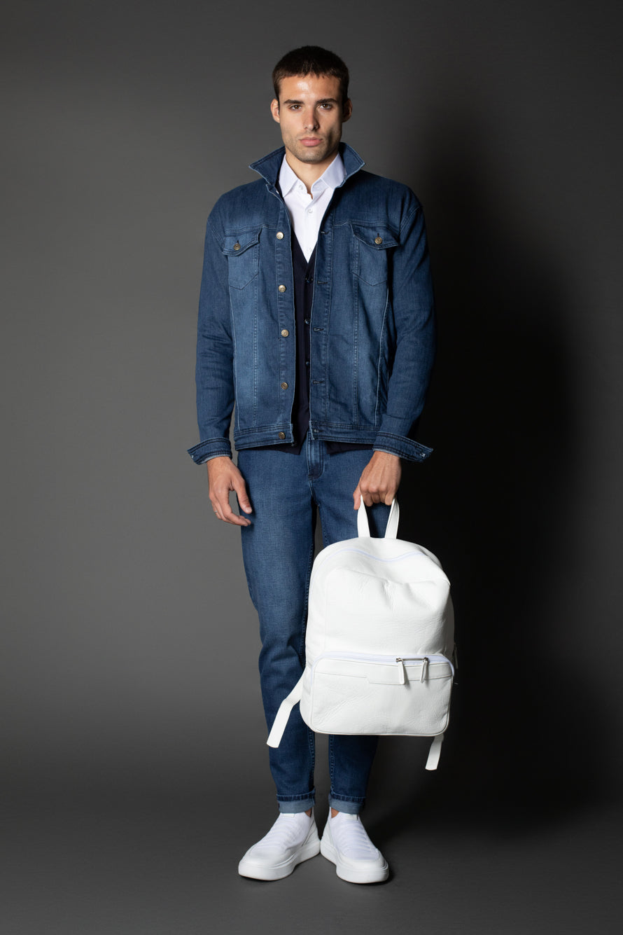 Jaqueta Jeans Slim Botões Metálicos - Indigo