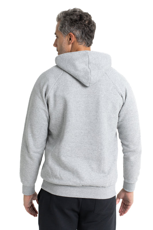 Blusão De Moletom 1/2 Ziper Bolso Canguru - Mescla Cinza