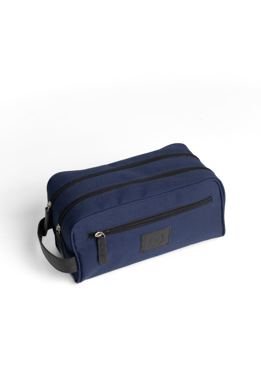 Necessaire Pendurar Lona/ Nylon 2 Zíperes - Marinho
