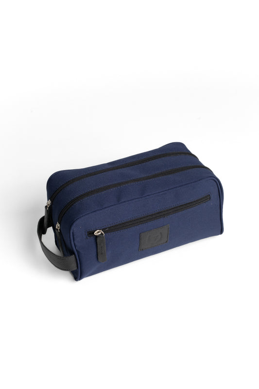 Necessaire Pendurar Lona/ Nylon 2 Zíperes - Marinho