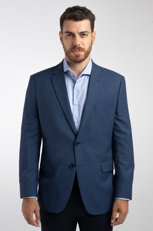 Paletó 2 Botões Cambridge Mini Xadrez - Azul.