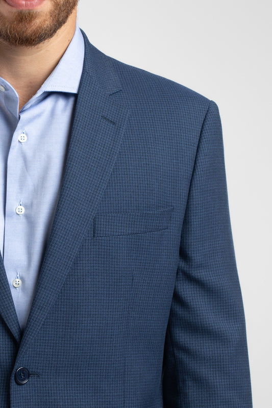 Paletó 2 Botões Cambridge Mini Xadrez - Azul.